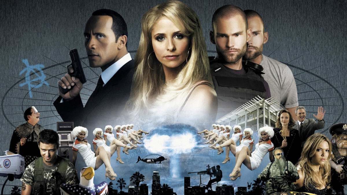 Sammensatt bilde fra filmen Southland Tales