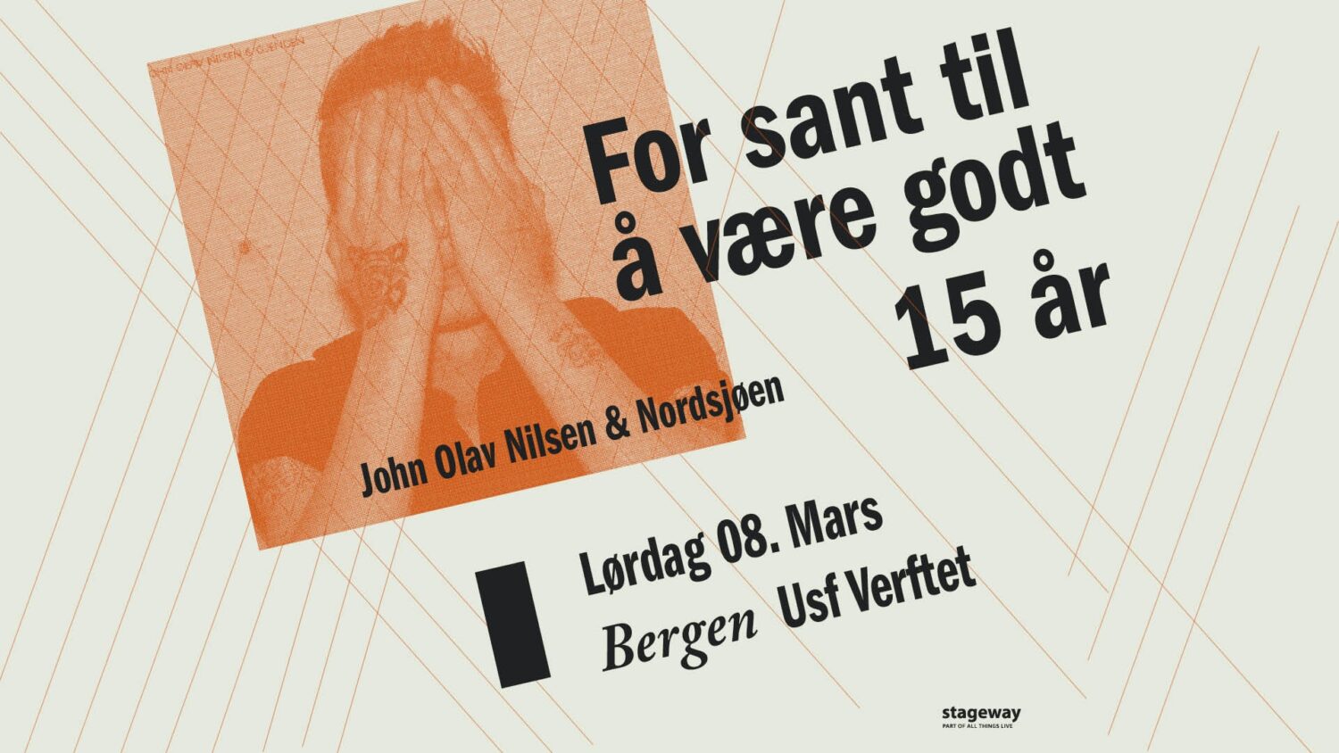 Plakat for konsert i Bergen med John Olav Nilsen & Nordsjøen